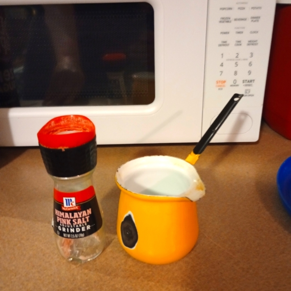 Yellow Enamel Turkish Coffee Pan,Milk Warner, Butter Melter With Black Handle